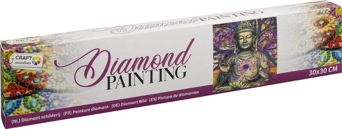 Diamond painting | Buddha | Afmeting: 30 x 30 CM | Inclusief diamond painting pen | Diamond painting volwassenen